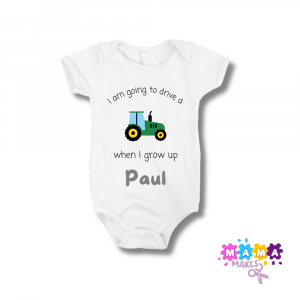 Personalised Tractor Baby Vest