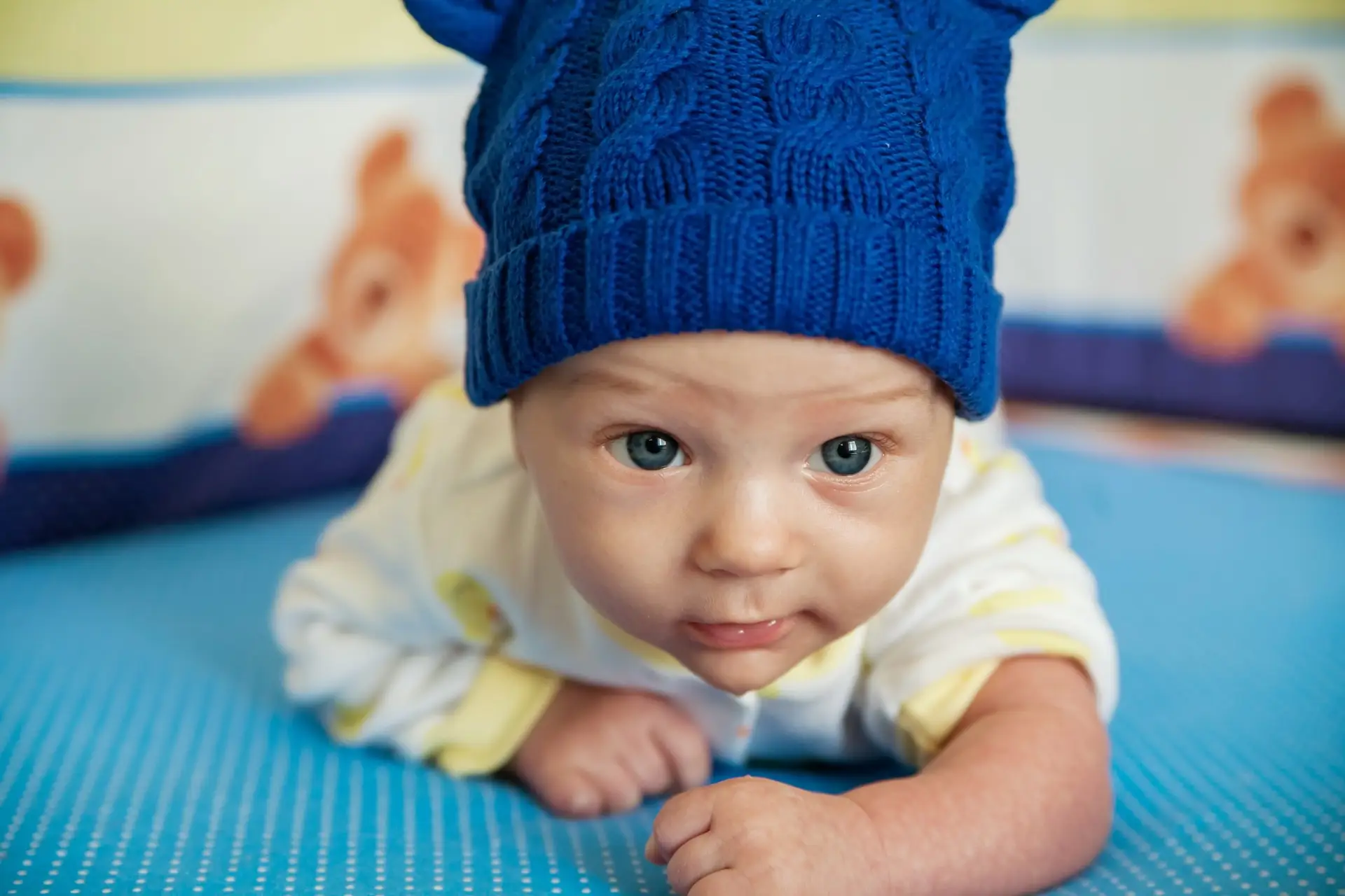 Personalised Infant Hat with Pom Pom
