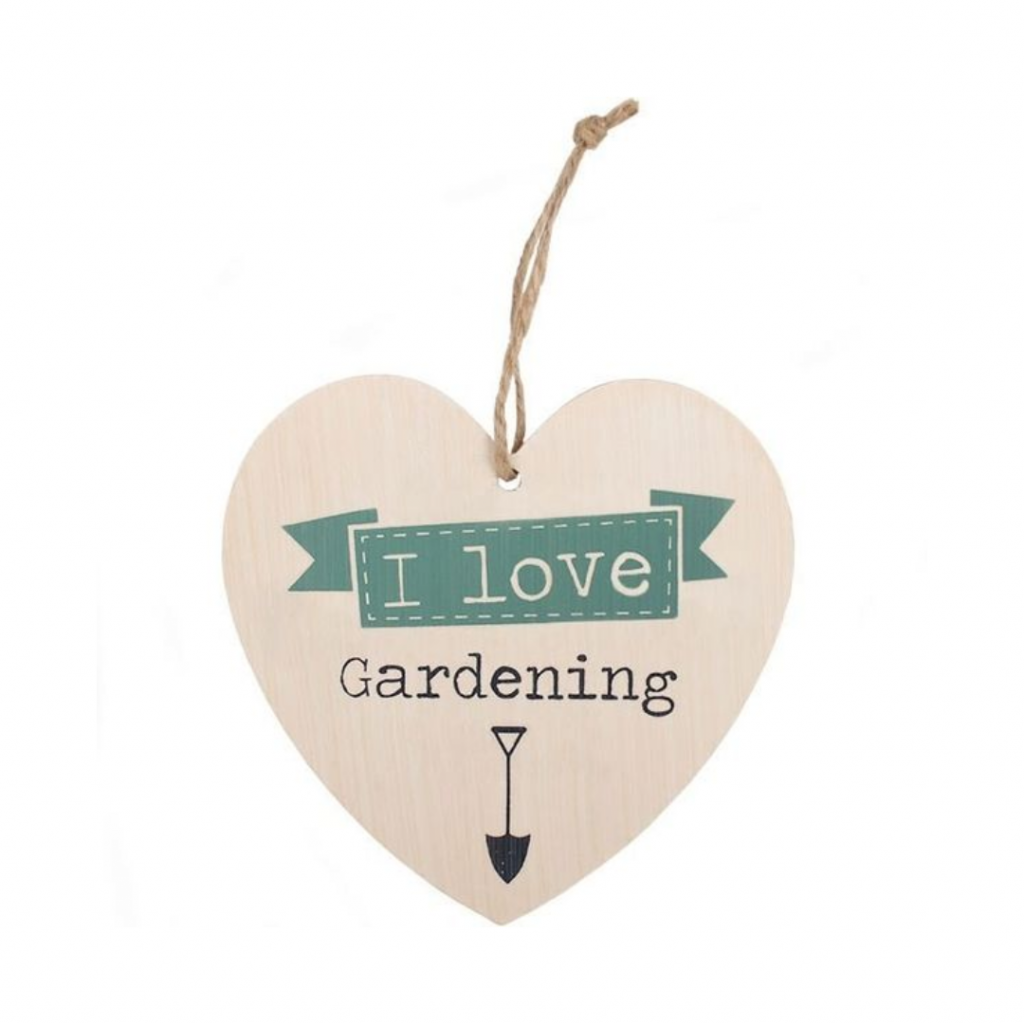 I Love Gardening Hanging Heart Sign