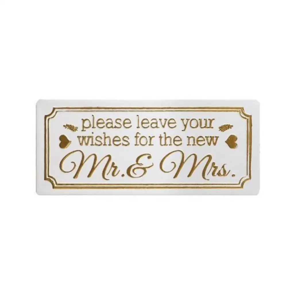 Wishes For Mr and Mrs Metal Sign
