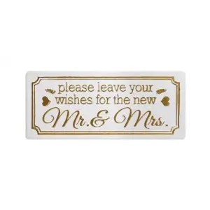 Wishes For Mr and Mrs Metal Sign