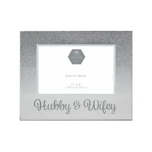 Silver Hubby & Wifey Frame 6x4
