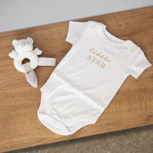 Little Star Baby Vest With Rattle