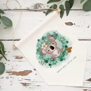 Koala Blush Dream Big Pennant Flag