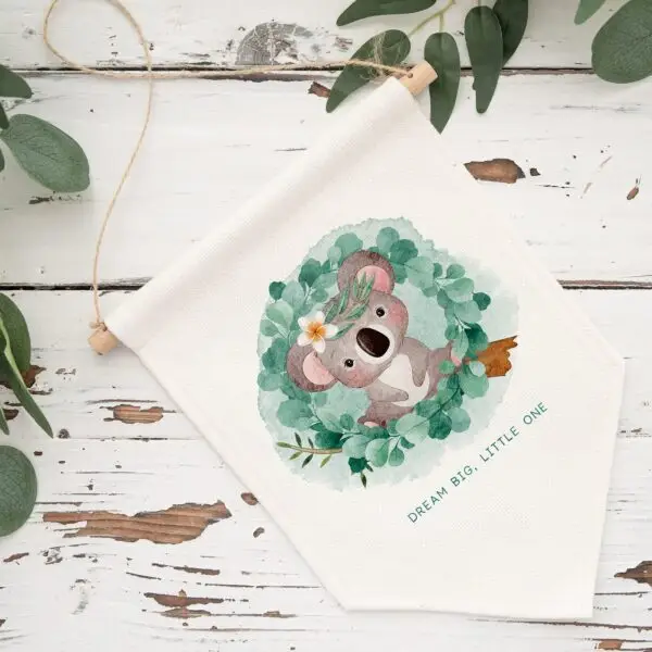 Koala Blush Dream Big Pennant Flag
