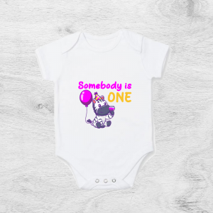 Somebody is One Personalised Baby Vest