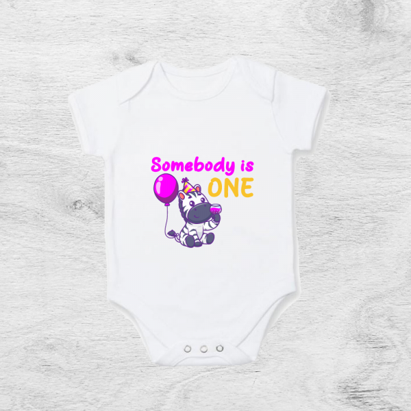 Somebody is One Personalised Baby Vest