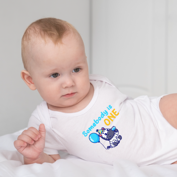 Somebody is One Personalised Baby Vest