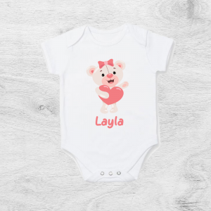 Personalised Teddy Bear Baby Vest