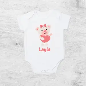 Personalised Teddy Bear Baby Vest
