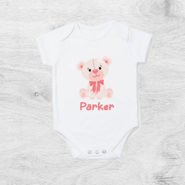 Personalised Teddy Bear Baby Vest