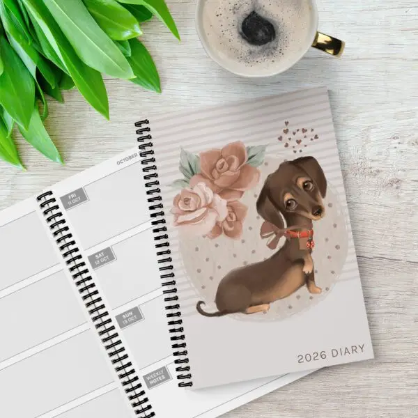 Painted Dachshund 12 Month Diary