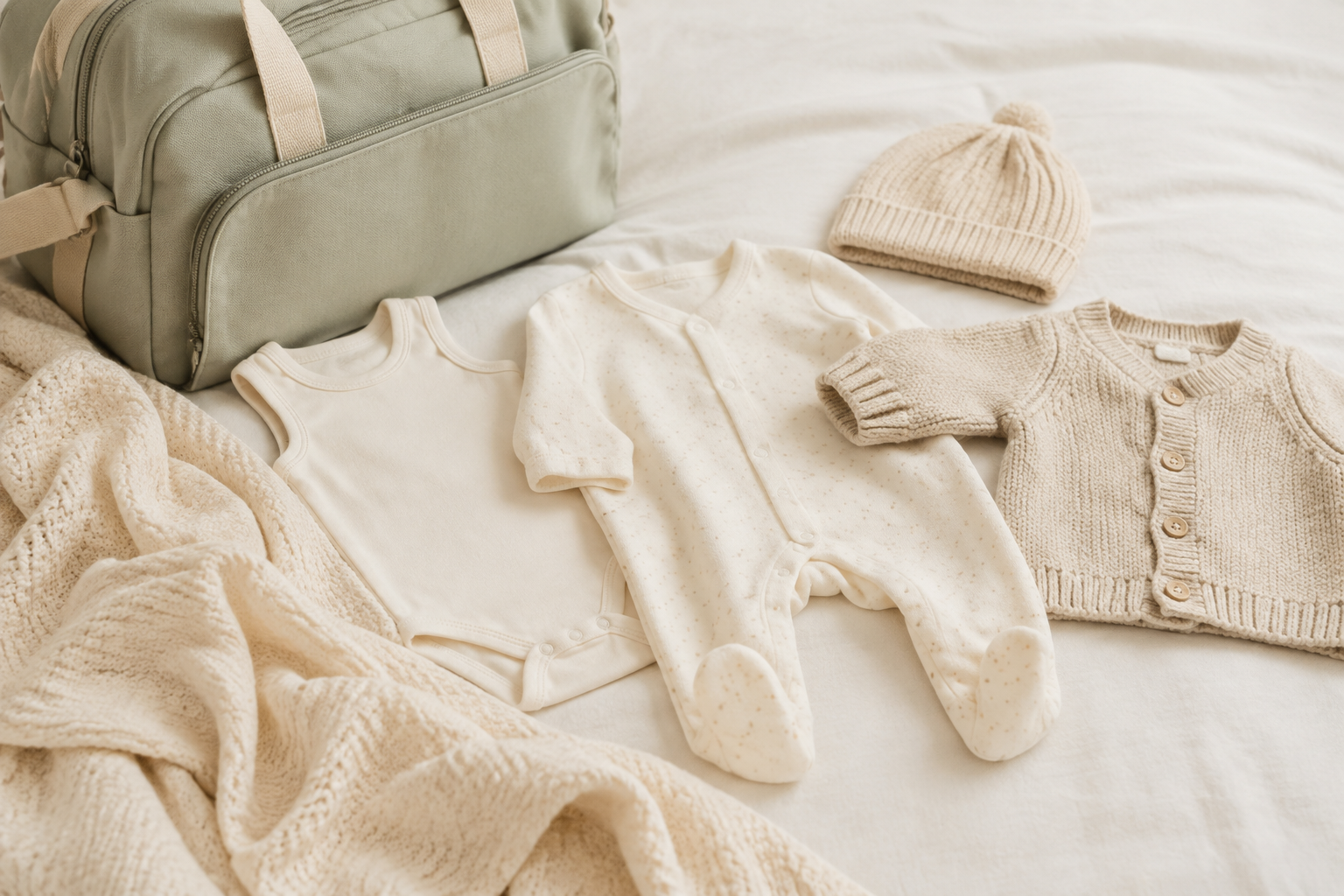 Newborn coming-home outfit and hospital bag essentials